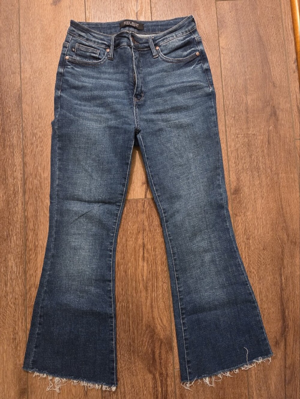 Judy Blue Dark Blue High-Rise Flare Jeans